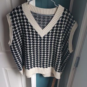 houndstooth sweater vest